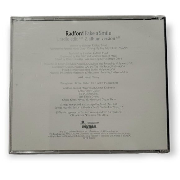 Radford - Fake A Smile [2003‎ Promotional CD Single] - Picture 2 of 3